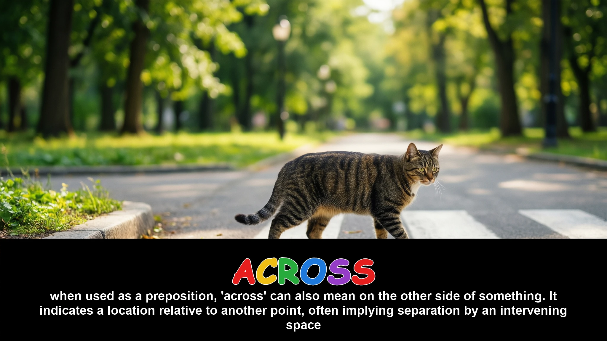 English Illustration for across